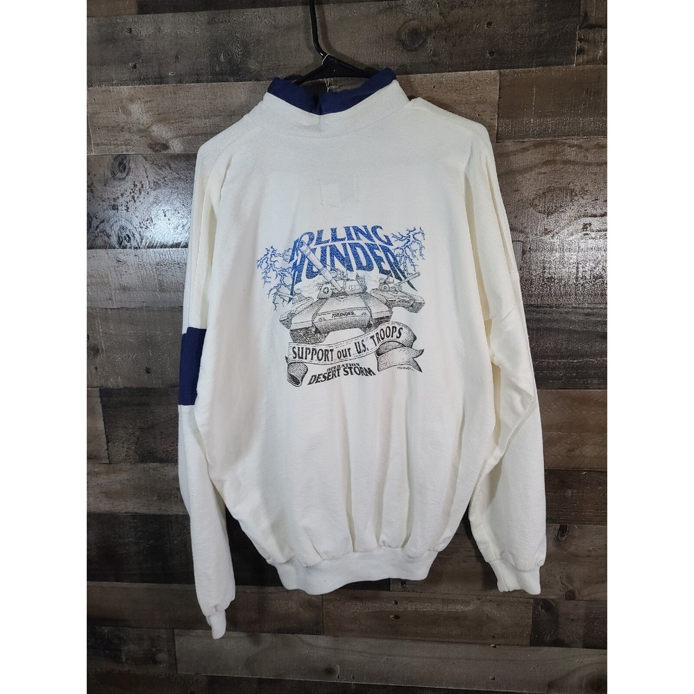 Vintage 1991 Rolling Thunder Operation Desert Storm 3/4 Zip Jacket Size Large